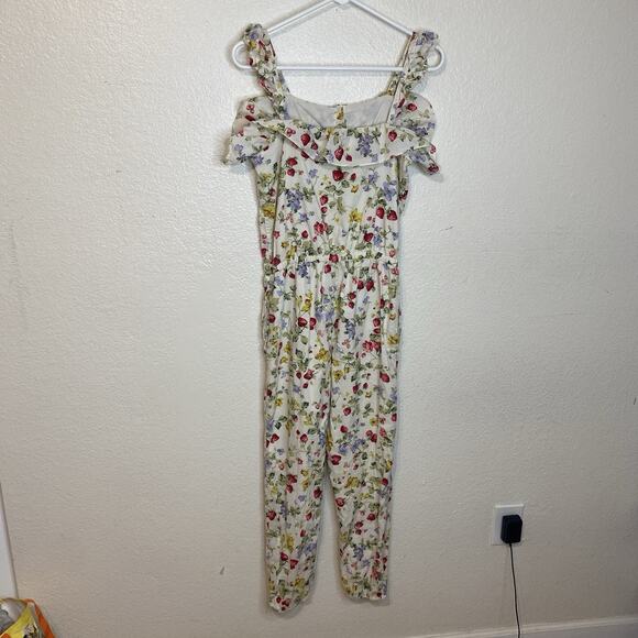 Ralph Lauren Big Girl Floral Smocked Cotton Batiste Jumpsuit Multi Size 16 - Picture 7 of 9